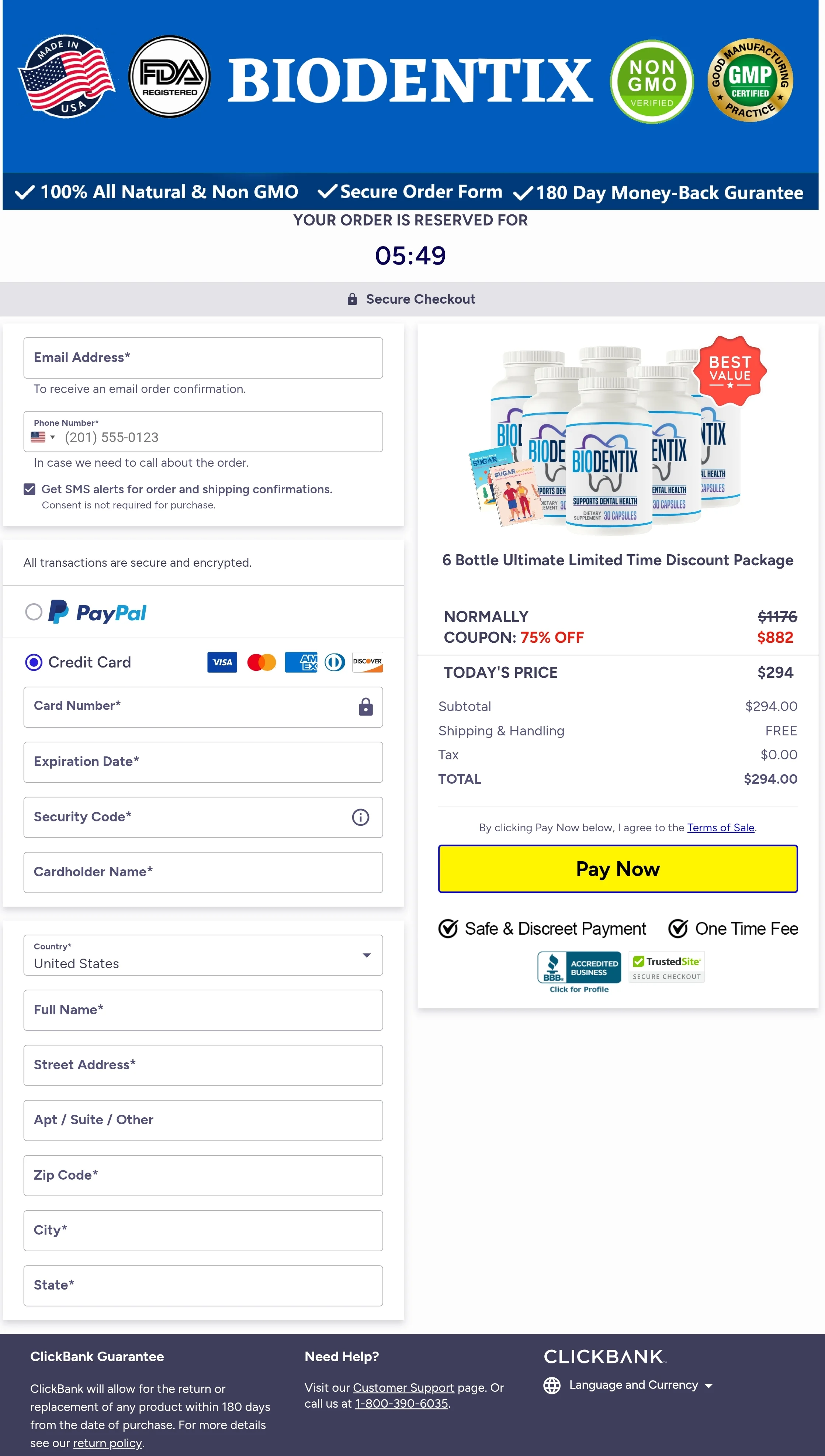 Biodentix order form